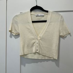Zara light yellow crop top